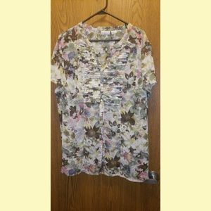 Dress Barn Floral shear blouse.